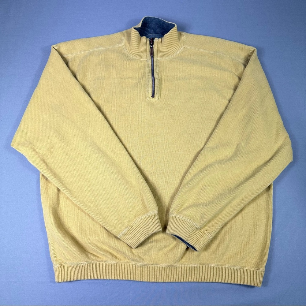 Tommy Bahama Men's Tan Half-Zip Sweater